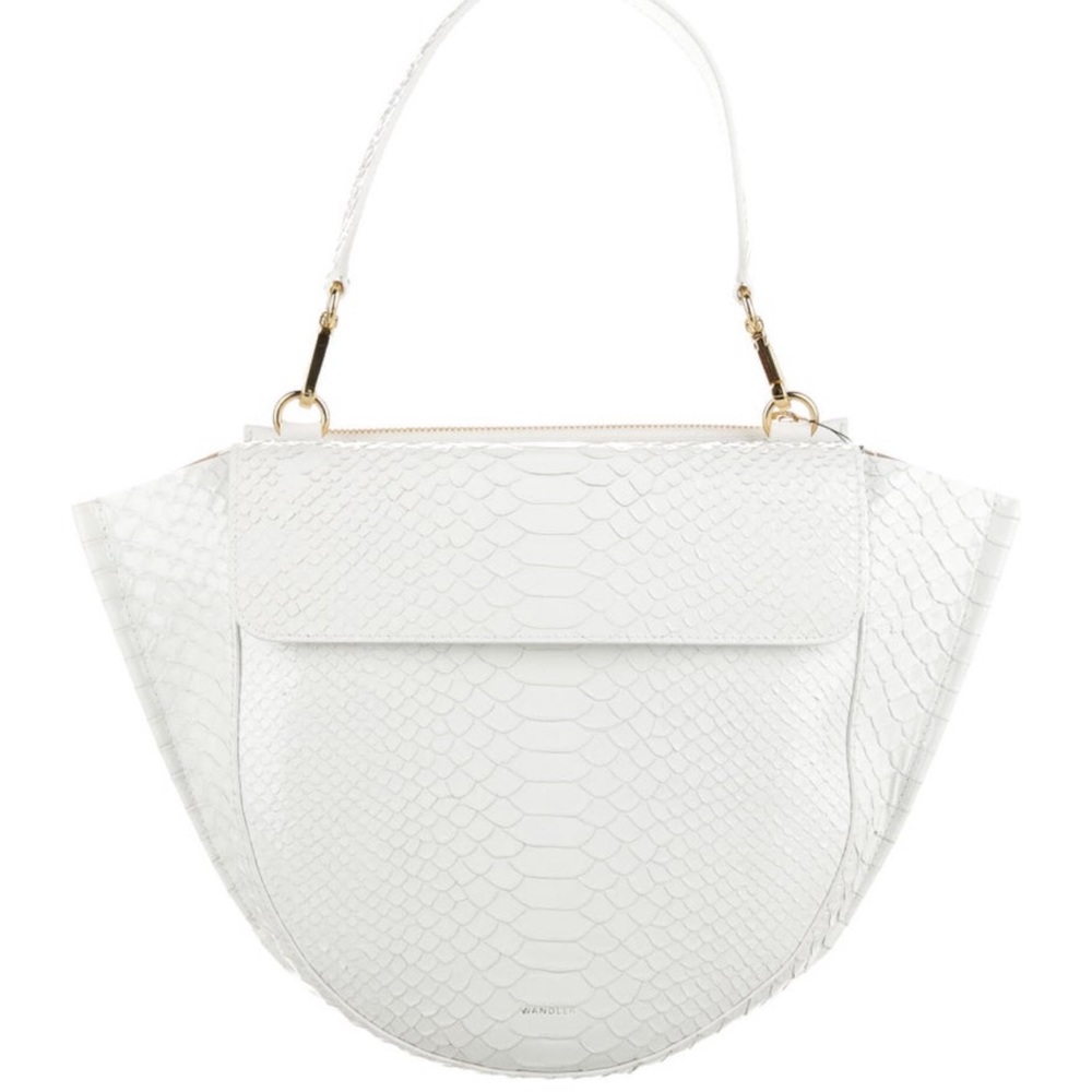 WANDLER White Leather Bag Embossed Satchel
